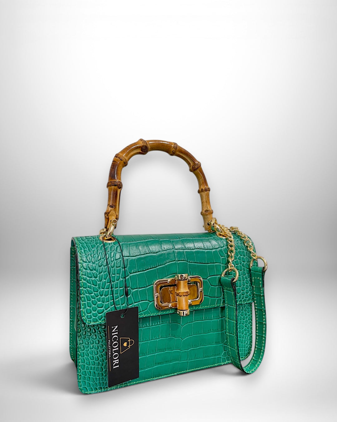 ALBA BAMBOO - Borsa a Mano con Tracolla