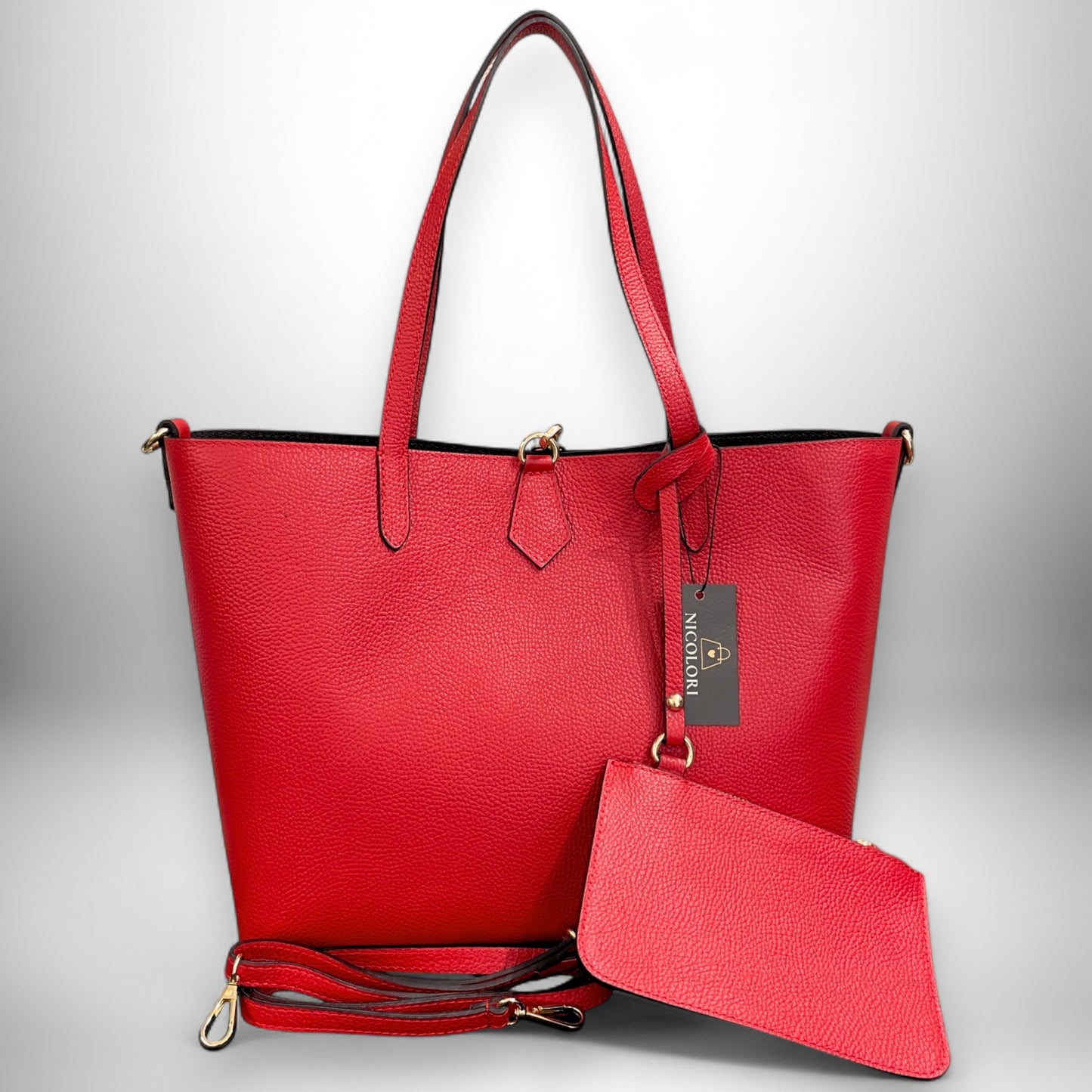 GINEVRA - shopper con doppi manici e tracolla