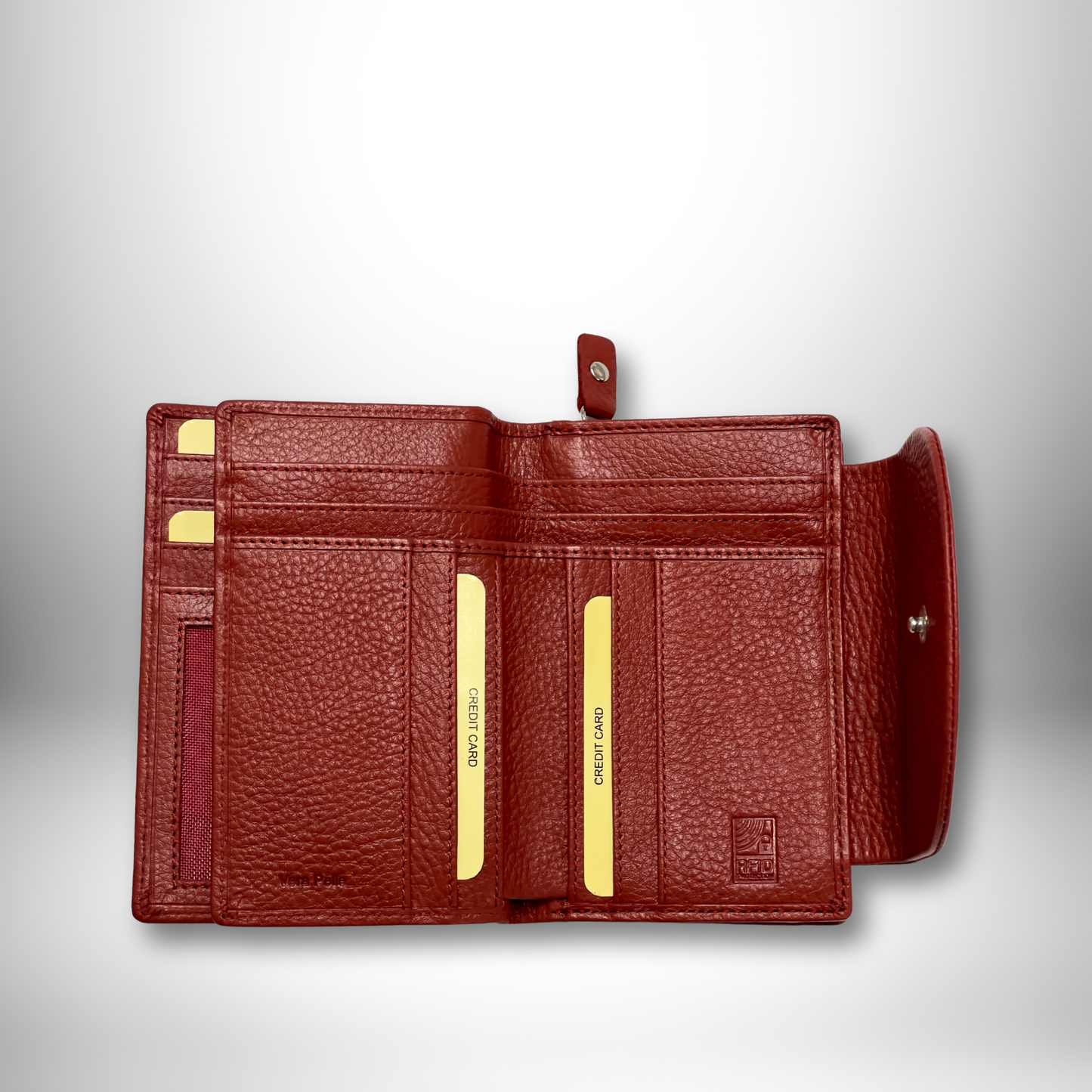 PORTAFOGLIO IN PELLE DA DONNA CON CHIUSURA FLAP