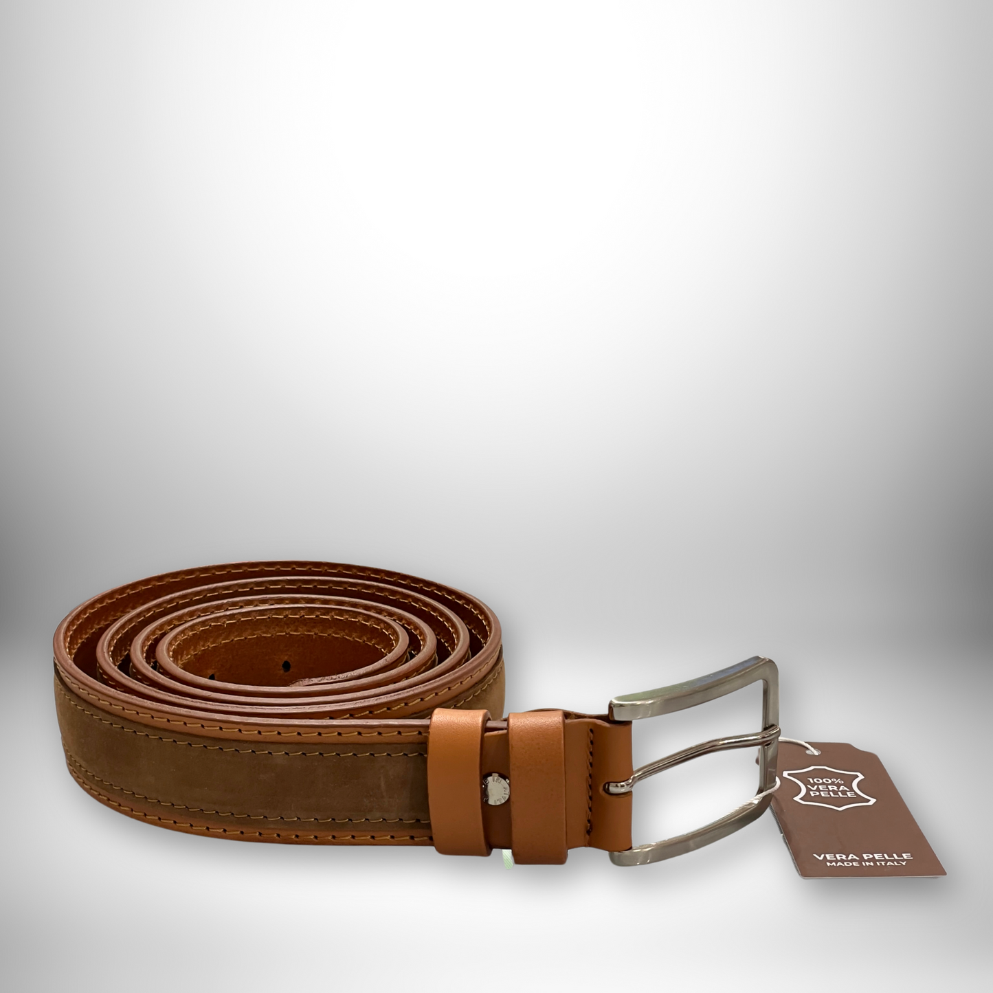 CINTURA PELLE UOMO SCAMOSCIATA MARRONE 125 CM