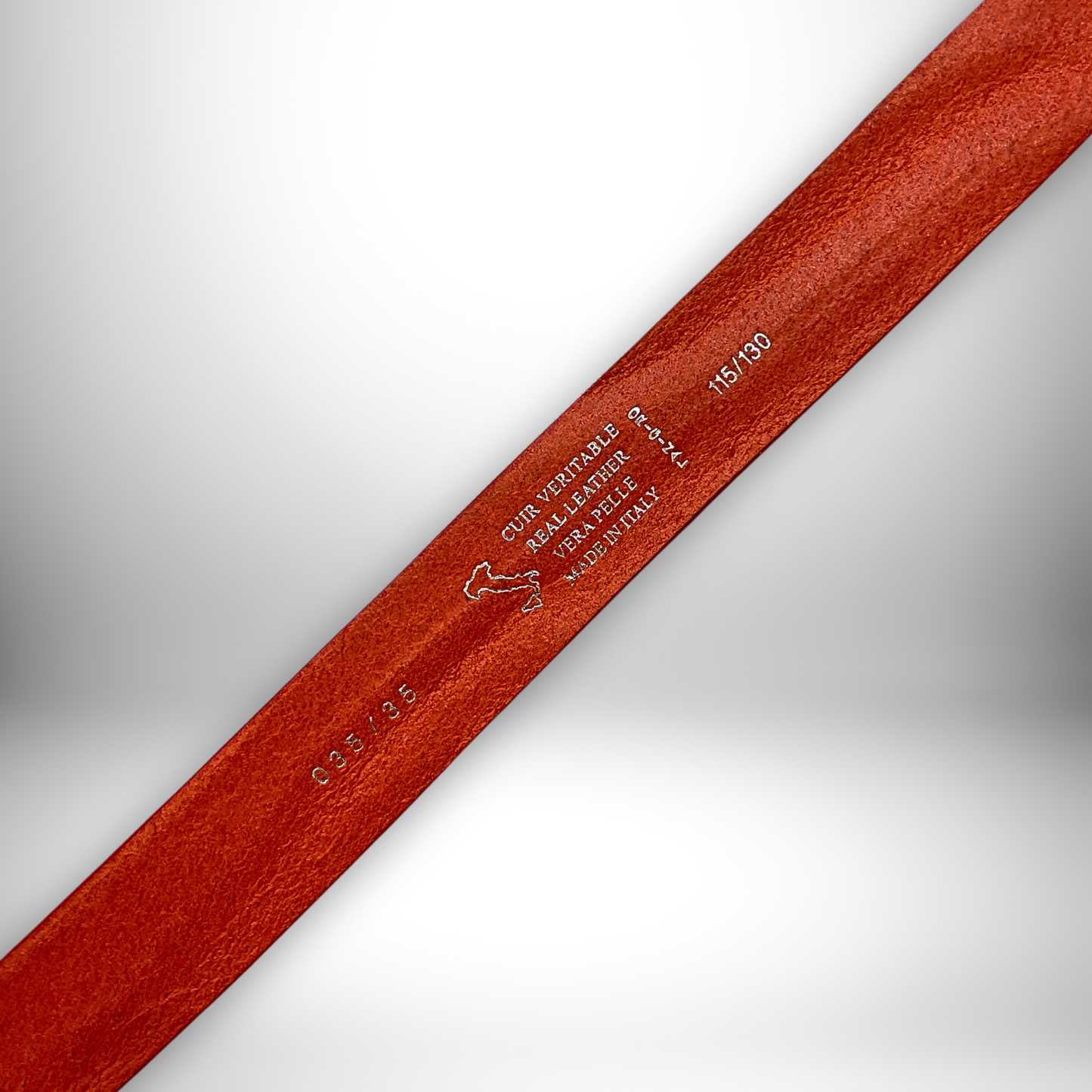 CINTURA PELLE UOMO STILE RILIEVO ROSSO LUCIDO 130 CM