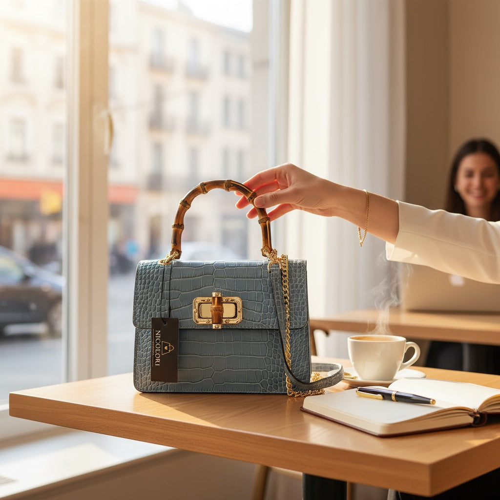 ALBA BAMBOO - borsa a mano e a tracolla