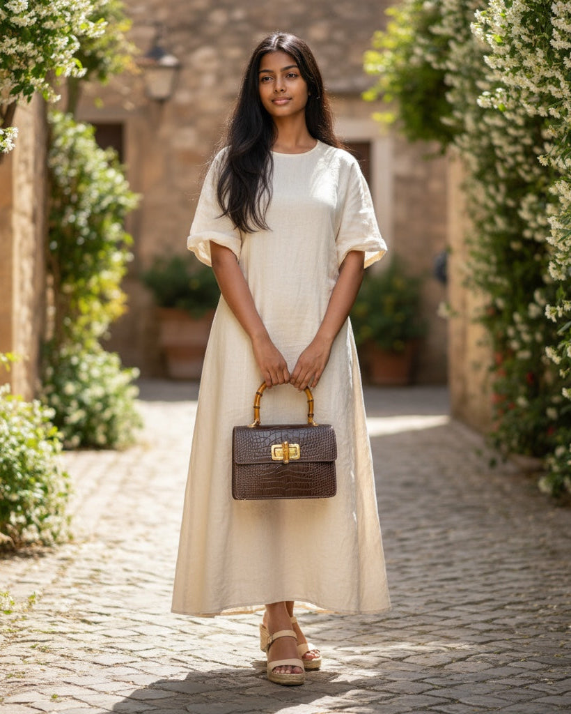 ALBA BAMBOO - Borsa a Mano con Tracolla