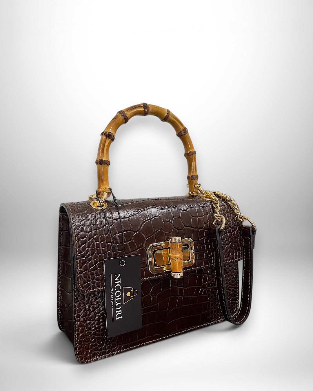 ALBA BAMBOO - Borsa a Mano con Tracolla