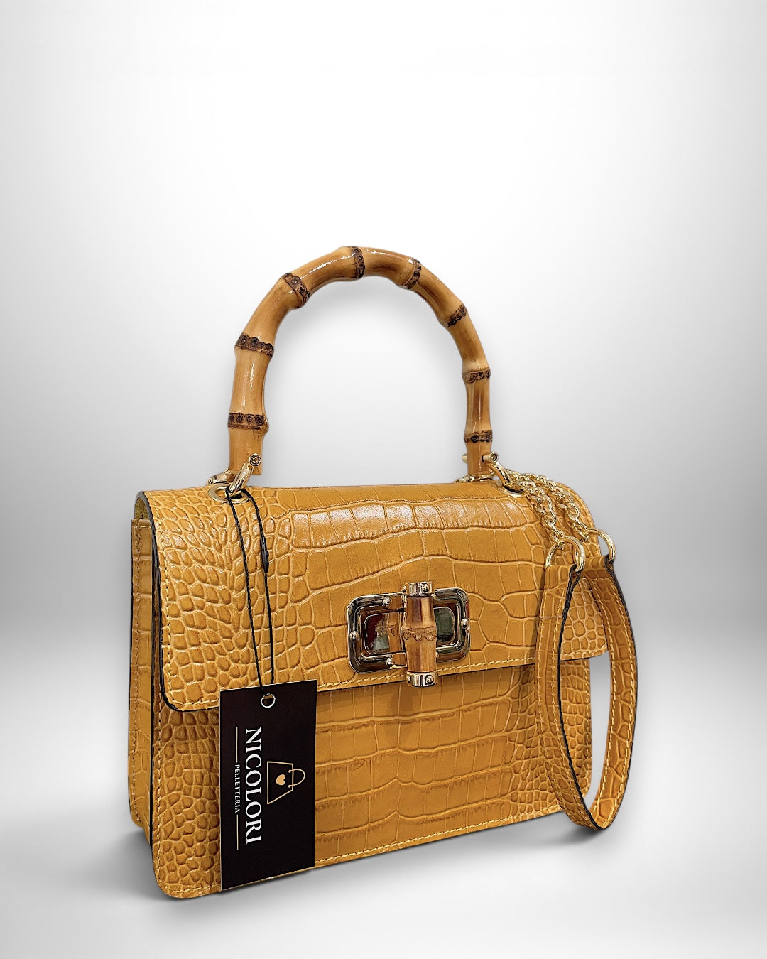 ALBA BAMBOO - Borsa a Mano con Tracolla